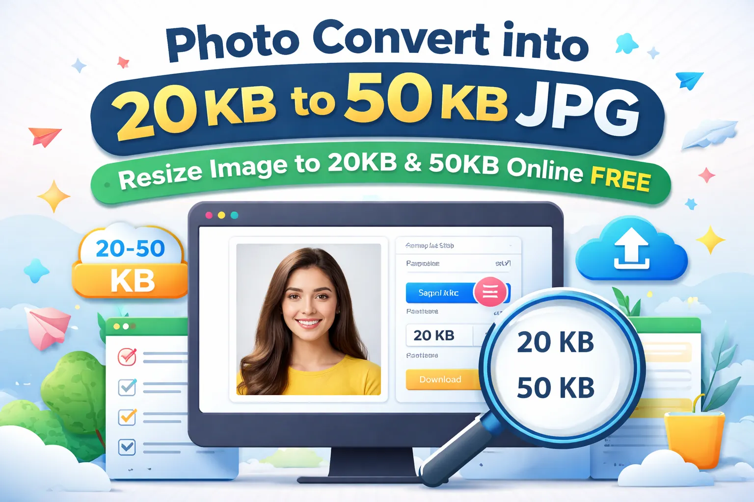 Resize Image to 20KB, 30KB & 50KB Online Free